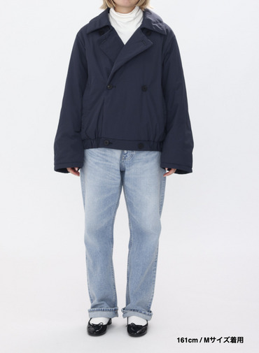 ダブルブレストコート / TWIST NYLON TAFTA SHORT DOUBLE BREASTED COAT 詳細画像 Navy 10