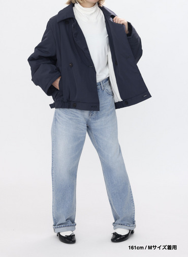 ダブルブレストコート / TWIST NYLON TAFTA SHORT DOUBLE BREASTED COAT 詳細画像 Navy 13