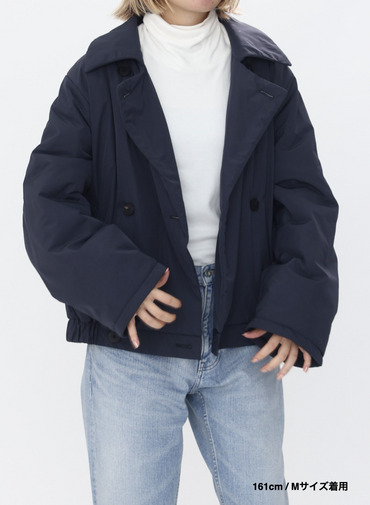 ダブルブレストコート / TWIST NYLON TAFTA SHORT DOUBLE BREASTED COAT 詳細画像 Navy 16