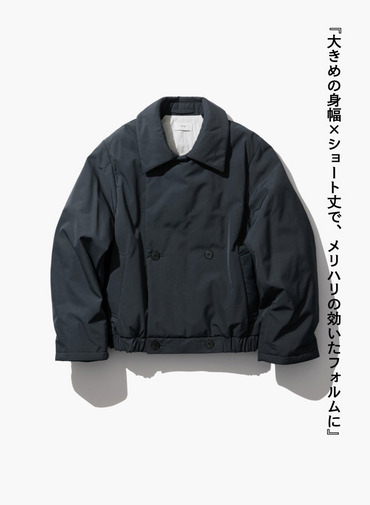 ダブルブレストコート / TWIST NYLON TAFTA SHORT DOUBLE BREASTED COAT 詳細画像 Navy 6