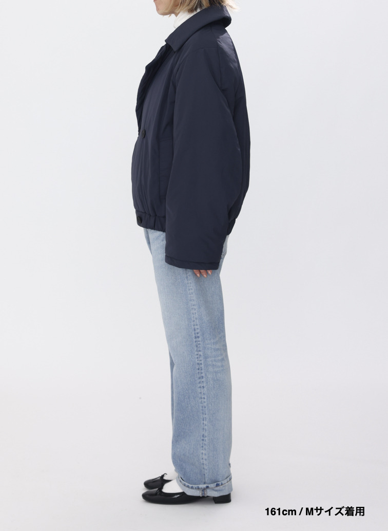 ダブルブレストコート / TWIST NYLON TAFTA SHORT DOUBLE BREASTED COAT 詳細画像 Navy 11
