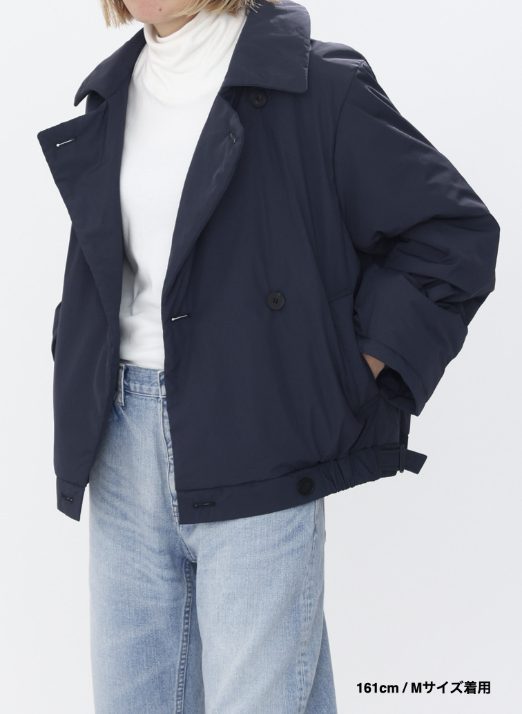 ダブルブレストコート / TWIST NYLON TAFTA SHORT DOUBLE BREASTED COAT 詳細画像 Navy 14