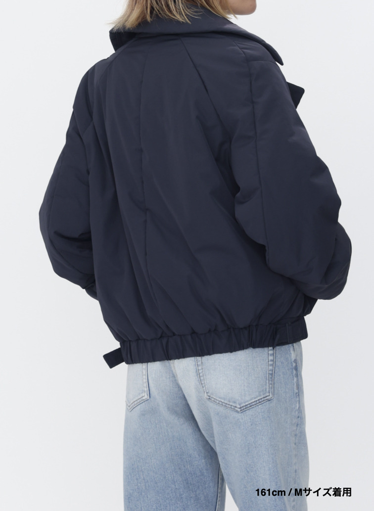 ダブルブレストコート / TWIST NYLON TAFTA SHORT DOUBLE BREASTED COAT 詳細画像 Navy 15