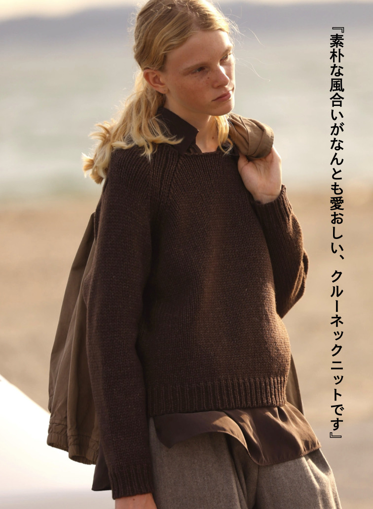 クルーネックセーター / FELTED YARN CREWNECK SWEATER 詳細画像 Brown 1