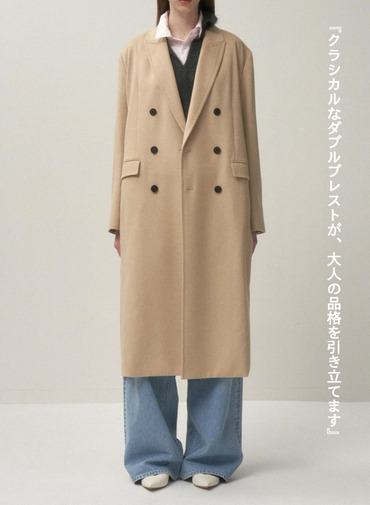 ダブルブレストコート / PURE CAMEL DOUBLE BREASTED COAT 詳細画像 Camel 4