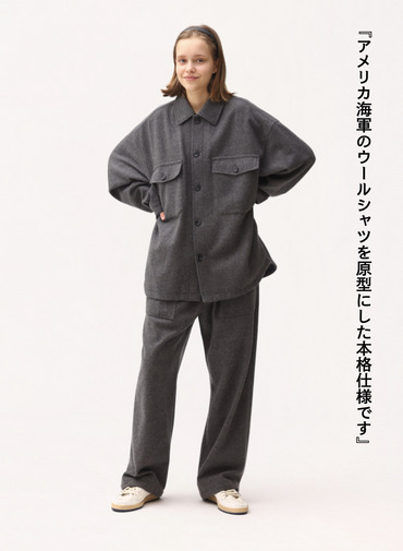 メルトンCPOジャケット / SUPER110'S MELTON CPO JACKET [UNISEX] 詳細画像 Gray 2