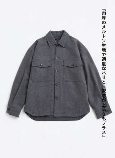 メルトンCPOジャケット / SUPER110'S MELTON CPO JACKET [UNISEX] 詳細画像 Gray 4