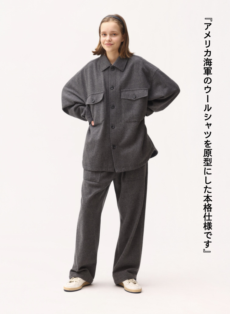メルトンCPOジャケット / SUPER110'S MELTON CPO JACKET [UNISEX] 詳細画像 Gray 2