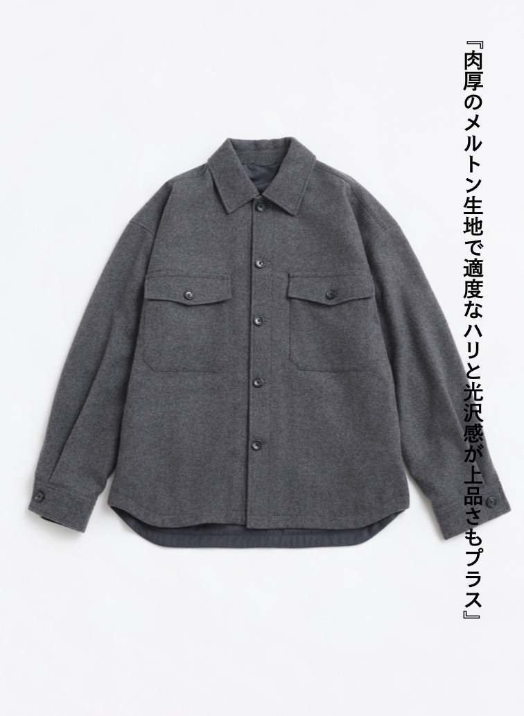 メルトンCPOジャケット / SUPER110'S MELTON CPO JACKET [UNISEX] 詳細画像 Gray 4