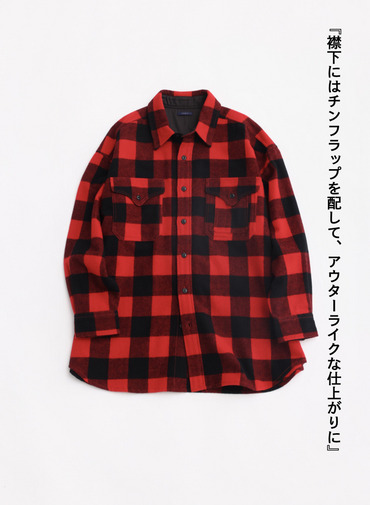 ★チェックワークシャツ / BUFFALO CHECK WORK SHIRTS [UNISEX] 詳細画像 Red 6