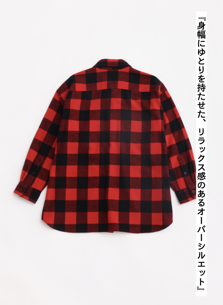 ★チェックワークシャツ / BUFFALO CHECK WORK SHIRTS [UNISEX] 詳細画像 Red 7