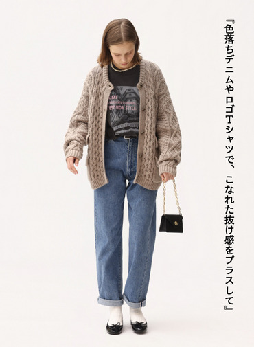 アランニットカーディガン / ARAN KNIT CREW NECK CARDIGAN 詳細画像 Beige 2