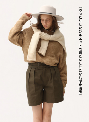 メランジセーター / EXTRA FINE LAMB MELANGE SWEATER [UNISEX] 詳細画像 Camel 3