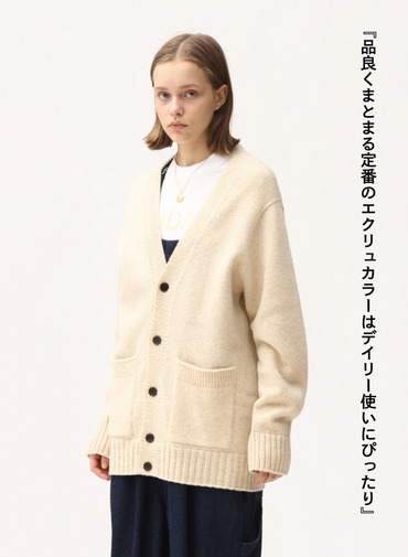 メランジカーディガン / EXTRA FINE LAMB MELANGE CARDIGAN [UNISEX] 詳細画像 Ecru 1