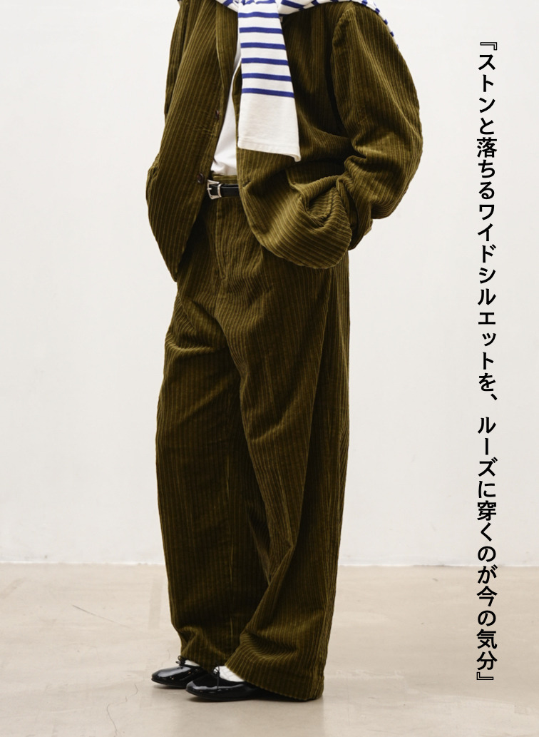 ★コーデュロイパンツ / MULTI WALE CORDUROY PANTS[UNISEX] 詳細画像 Khaki 3