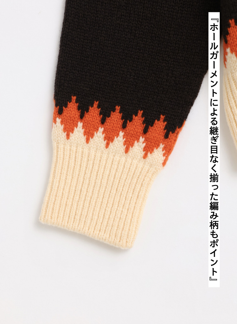 フェアアイル柄ニット / EXTRA FINE LAMB FAIR ISLE SWEATER 詳細画像 Brown 6