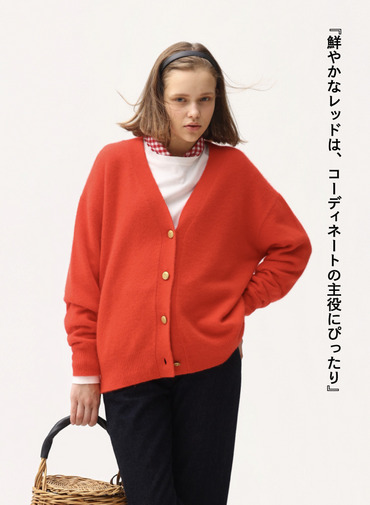ブラッシュドカーディガン / BRUSHED CARDIGAN 詳細画像 Red 1