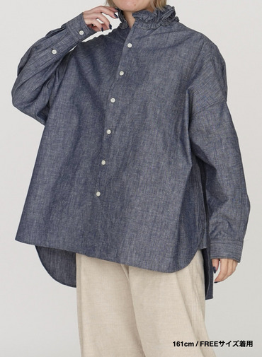 ラッフルシャツ / RUFFLE SHIRTS 詳細画像 Indigo 8