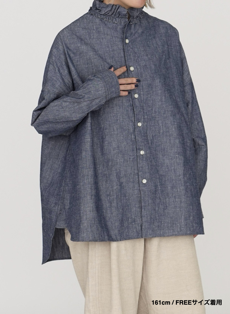 ラッフルシャツ / RUFFLE SHIRTS 詳細画像 Indigo 10