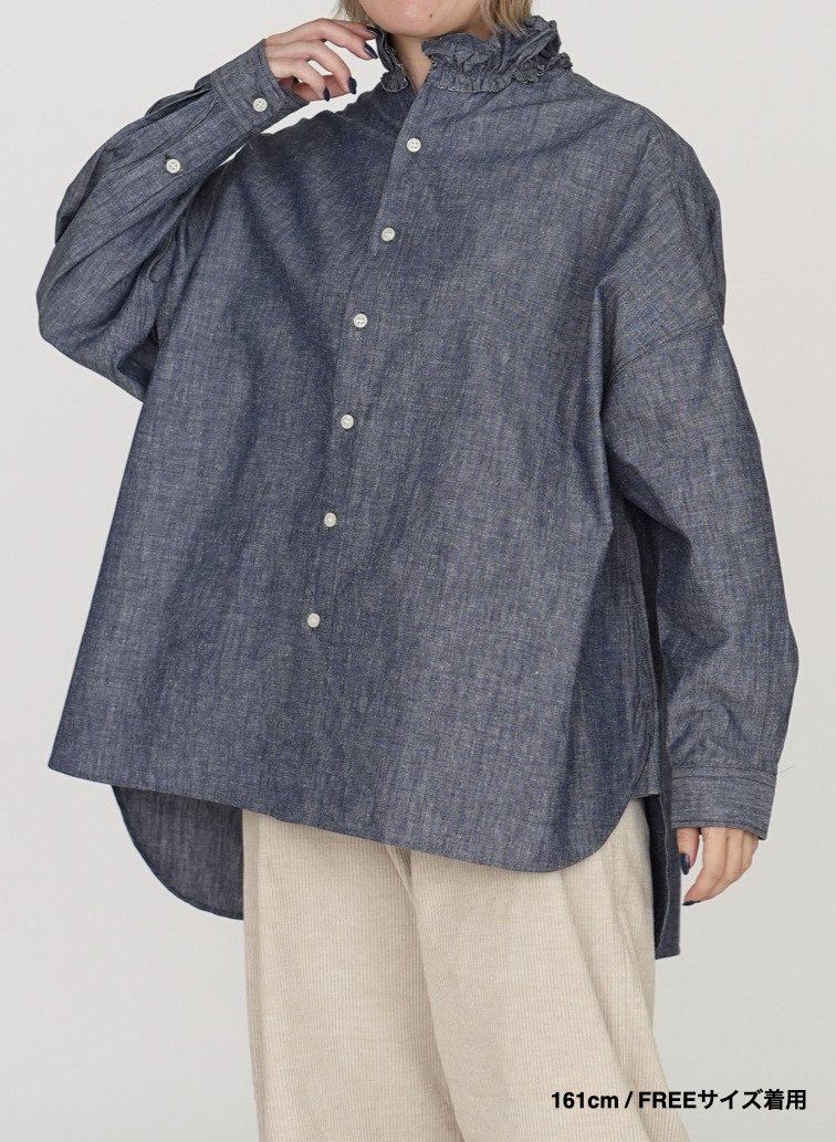 ラッフルシャツ / RUFFLE SHIRTS 詳細画像 Indigo 8
