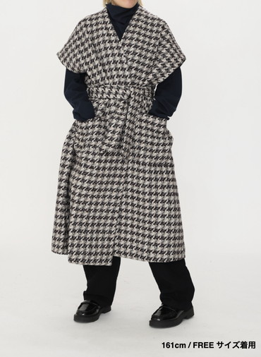 スリーブレスドルマンコート / Sleeveless Dolman Gown Coat 詳細画像 Multi 14