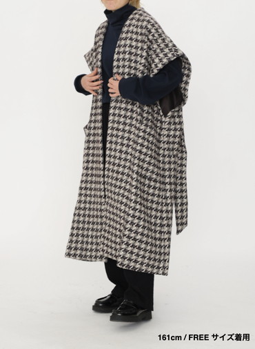 スリーブレスドルマンコート / Sleeveless Dolman Gown Coat 詳細画像 Multi 16