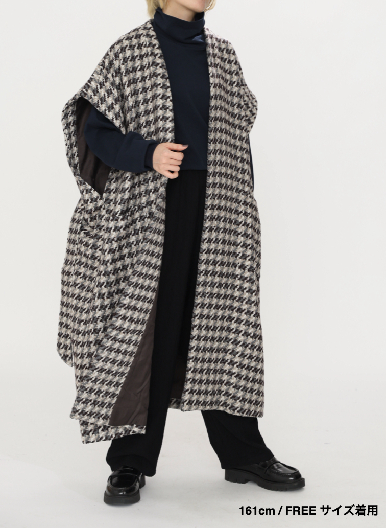 スリーブレスドルマンコート / Sleeveless Dolman Gown Coat 詳細画像 Multi 17