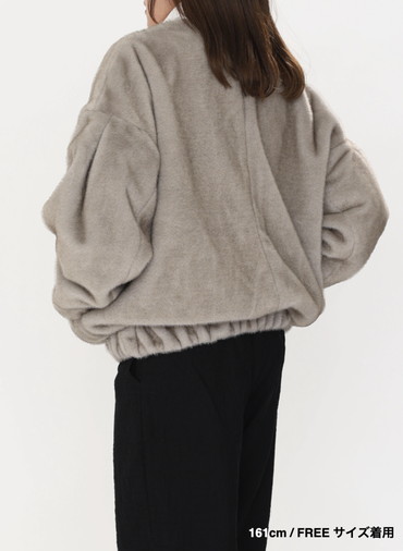 タックスリーブファーブルゾン / Tucked Sleeve Fur Blouson 詳細画像 Light Gray 12