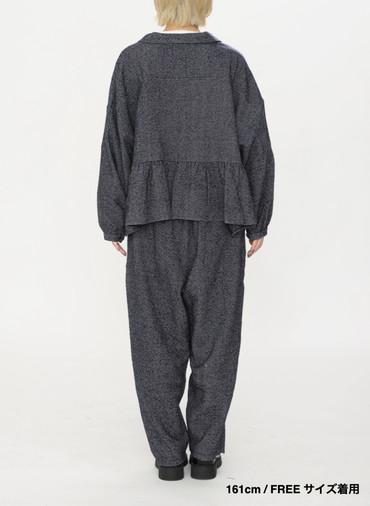 オープンカラーギャザーシャツ / Open Collar Gathered Shirt 詳細画像 Gray 12