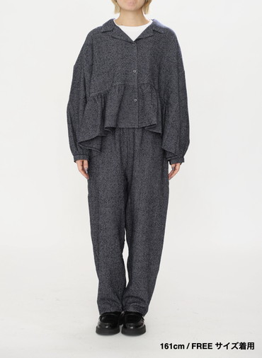 オープンカラーギャザーシャツ / Open Collar Gathered Shirt 詳細画像 Gray 18