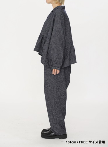 オープンカラーギャザーシャツ / Open Collar Gathered Shirt 詳細画像 Gray 19