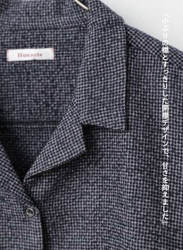 オープンカラーギャザーシャツ / Open Collar Gathered Shirt 詳細画像 Gray 8