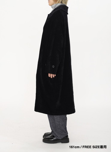 ベロアロングコート / Roun Collar Coat 詳細画像 Black 10