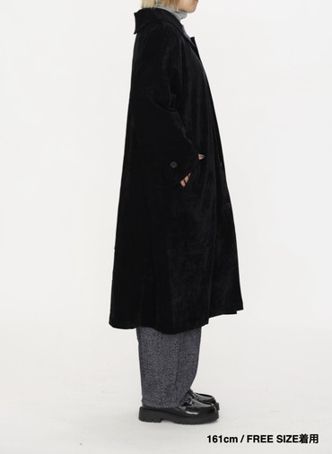 ベロアロングコート / Roun Collar Coat 詳細画像 Black 11