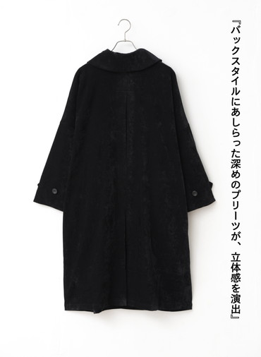ベロアロングコート / Roun Collar Coat 詳細画像 Black 5