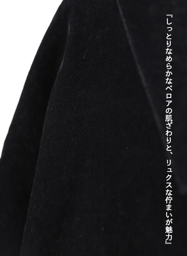 ベロアロングコート / Roun Collar Coat 詳細画像 Black 7