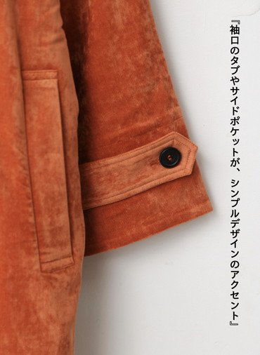 ベロアロングコート / Roun Collar Coat 詳細画像 Orange 10