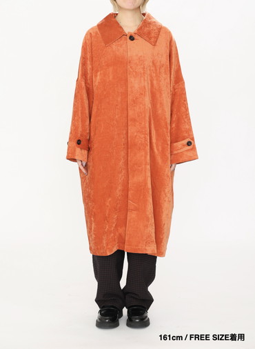 ベロアロングコート / Roun Collar Coat 詳細画像 Orange 12