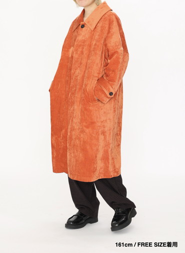 ベロアロングコート / Roun Collar Coat 詳細画像 Orange 15