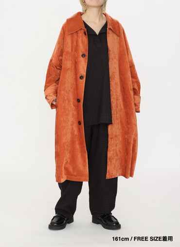 ベロアロングコート / Roun Collar Coat 詳細画像 Orange 18