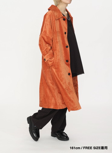 ベロアロングコート / Roun Collar Coat 詳細画像 Orange 19