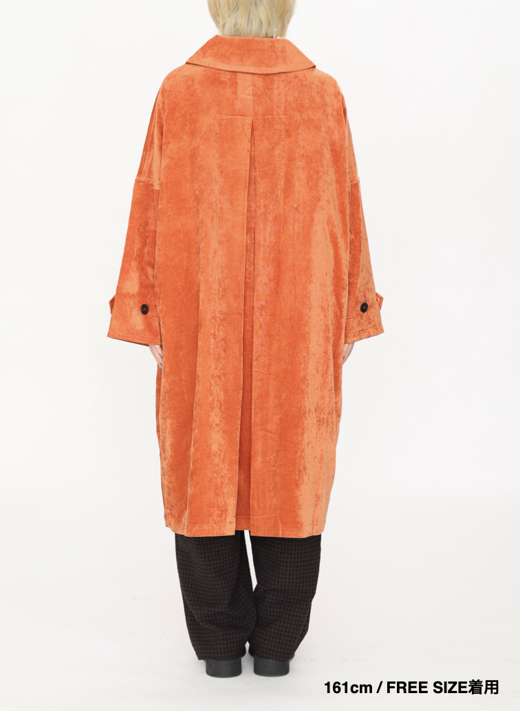 ベロアロングコート / Roun Collar Coat 詳細画像 Orange 14