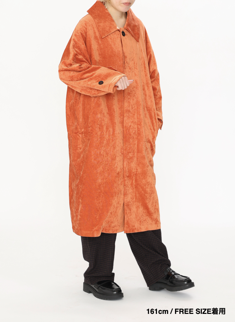 ベロアロングコート / Roun Collar Coat 詳細画像 Orange 16
