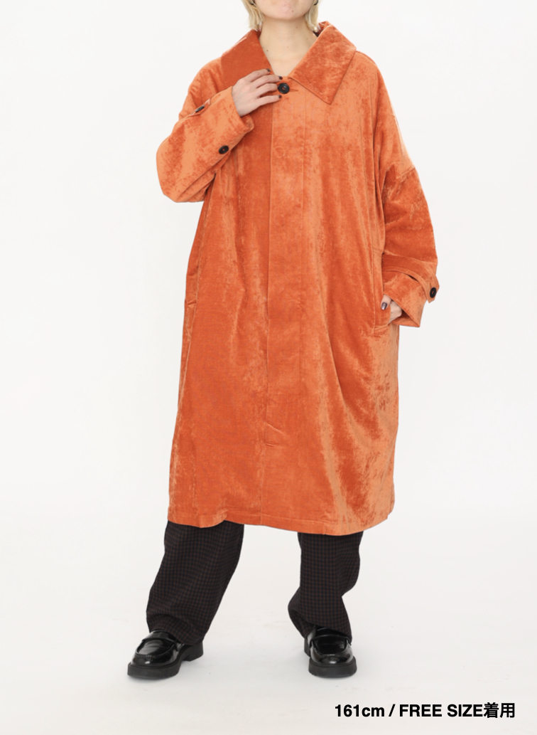 ベロアロングコート / Roun Collar Coat 詳細画像 Orange 17