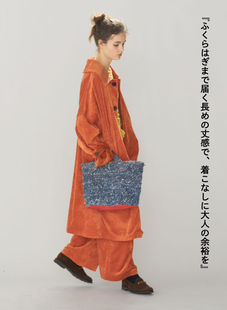 ベロアロングコート / Roun Collar Coat 詳細画像 Orange 5