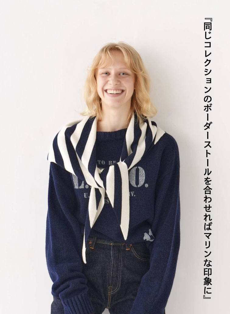 【CAPSULE COLLECTION】プリントニット 詳細画像 Navy 4