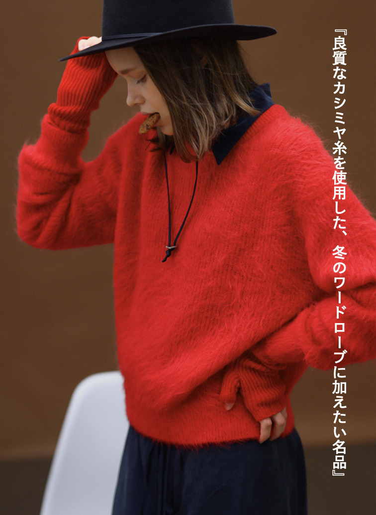 カシミヤ アームウォーマー 詳細画像 Red 2