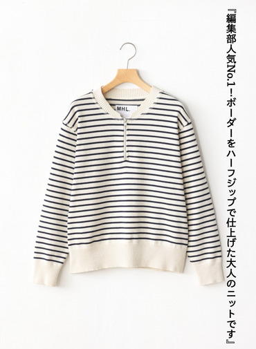 【CAPSULE COLLECTION】ボーダーニット 詳細画像 Ecru 1