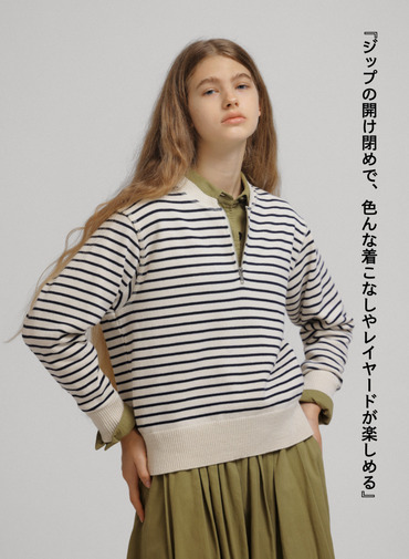 【CAPSULE COLLECTION】ボーダーニット 詳細画像 Ecru 7