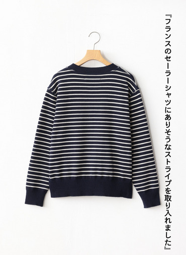 【CAPSULE COLLECTION】ボーダーニット 詳細画像 Navy 2